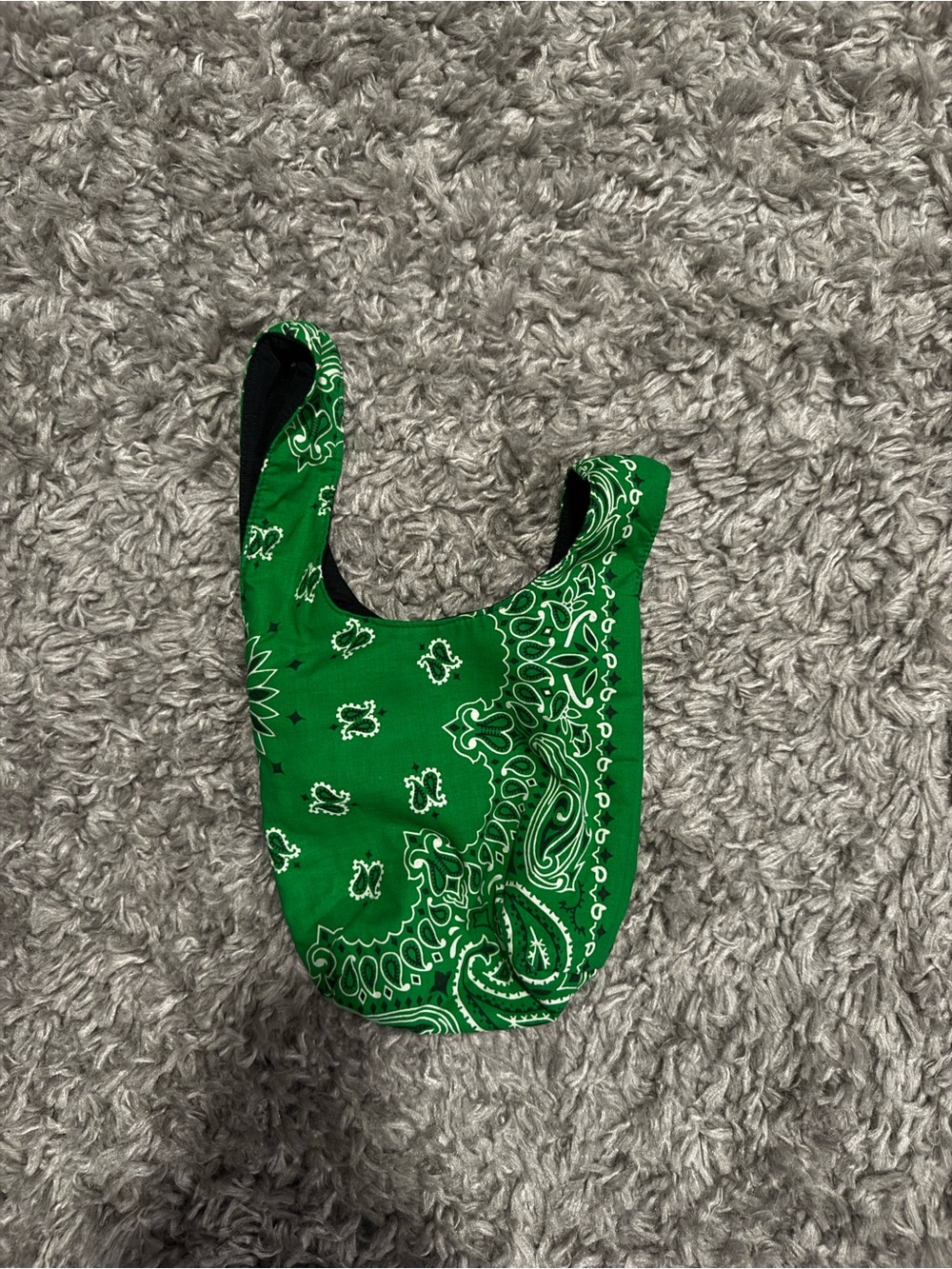 Green Paisley Mini Tote Bag - Women's Casual Bandana Style